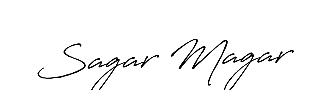 Sagar Magar stylish signature style. Best Handwritten Sign (Antro_Vectra_Bolder) for my name. Handwritten Signature Collection Ideas for my name Sagar Magar. Sagar Magar signature style 7 images and pictures png