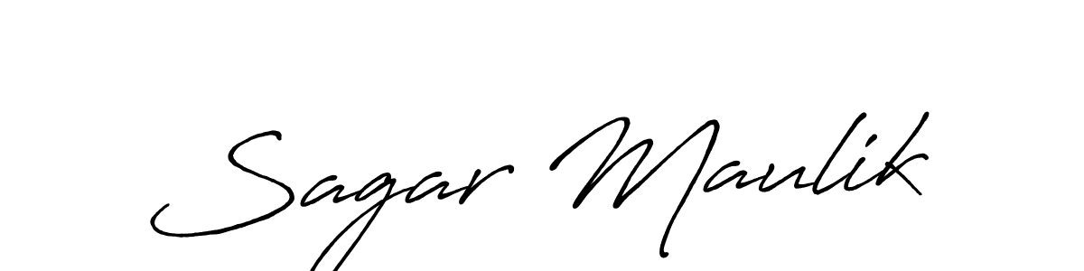 Make a beautiful signature design for name Sagar Maulik. With this signature (Antro_Vectra_Bolder) style, you can create a handwritten signature for free. Sagar Maulik signature style 7 images and pictures png