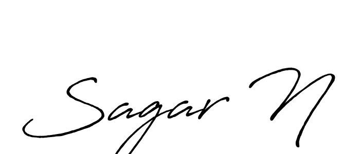 Make a beautiful signature design for name Sagar N. With this signature (Antro_Vectra_Bolder) style, you can create a handwritten signature for free. Sagar N signature style 7 images and pictures png