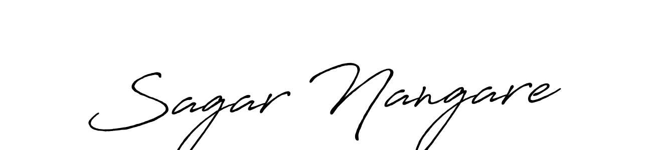 Similarly Antro_Vectra_Bolder is the best handwritten signature design. Signature creator online .You can use it as an online autograph creator for name Sagar Nangare. Sagar Nangare signature style 7 images and pictures png