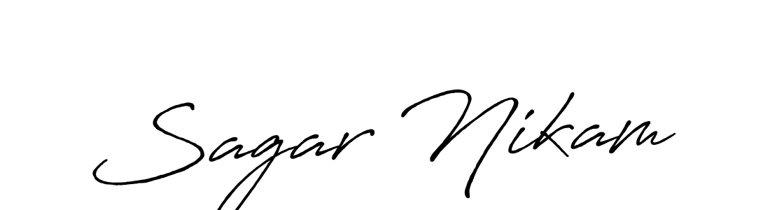 Design your own signature with our free online signature maker. With this signature software, you can create a handwritten (Antro_Vectra_Bolder) signature for name Sagar Nikam. Sagar Nikam signature style 7 images and pictures png