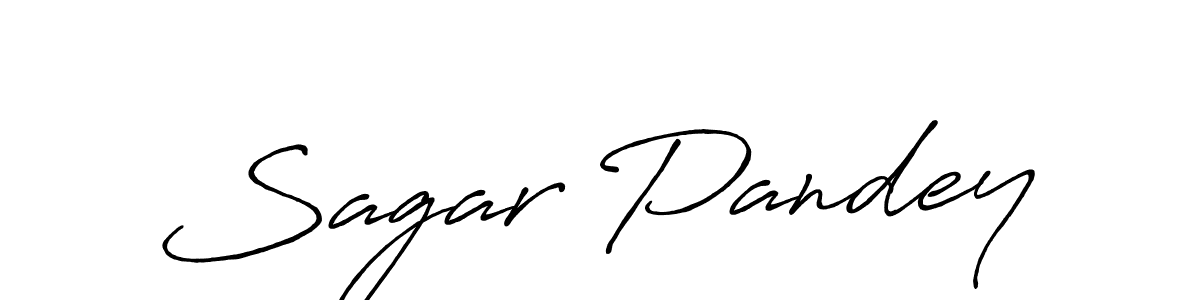 Make a beautiful signature design for name Sagar Pandey. With this signature (Antro_Vectra_Bolder) style, you can create a handwritten signature for free. Sagar Pandey signature style 7 images and pictures png