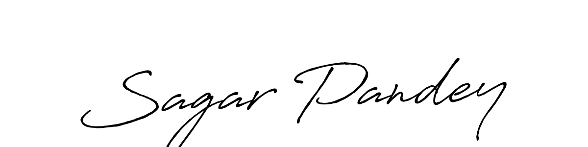 Make a beautiful signature design for name Sagar Pandey. With this signature (Antro_Vectra_Bolder) style, you can create a handwritten signature for free. Sagar Pandey signature style 7 images and pictures png