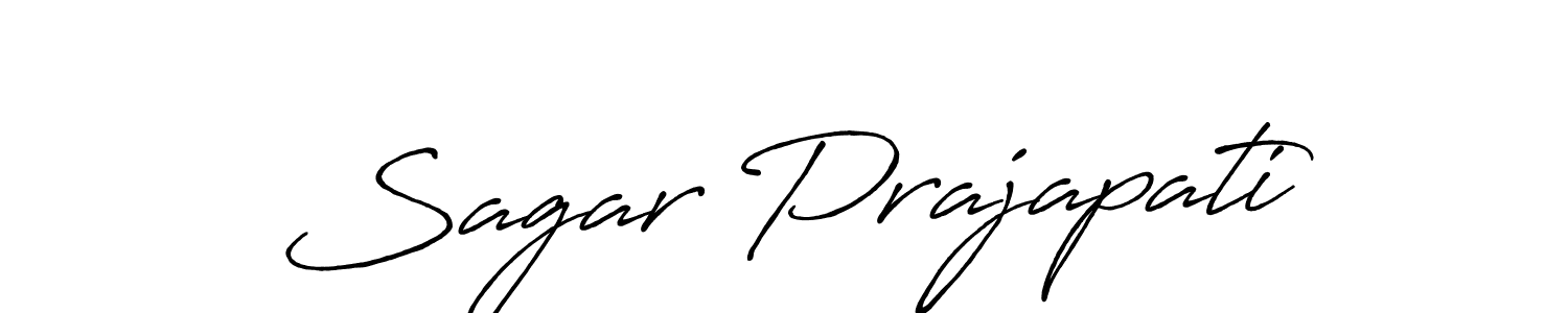 Sagar Prajapati stylish signature style. Best Handwritten Sign (Antro_Vectra_Bolder) for my name. Handwritten Signature Collection Ideas for my name Sagar Prajapati. Sagar Prajapati signature style 7 images and pictures png