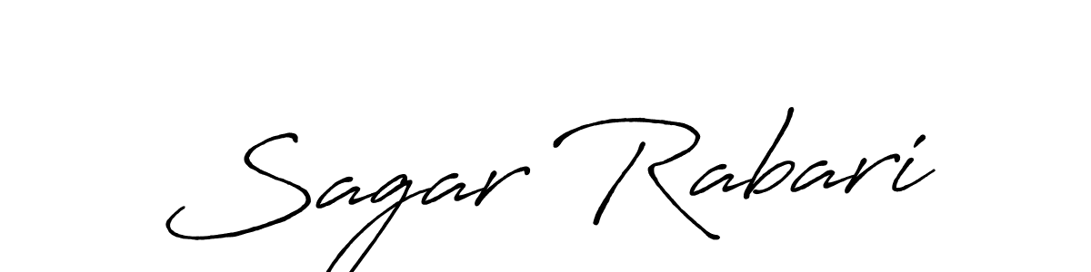 How to make Sagar Rabari name signature. Use Antro_Vectra_Bolder style for creating short signs online. This is the latest handwritten sign. Sagar Rabari signature style 7 images and pictures png