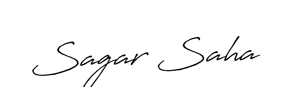 Make a beautiful signature design for name Sagar Saha. With this signature (Antro_Vectra_Bolder) style, you can create a handwritten signature for free. Sagar Saha signature style 7 images and pictures png