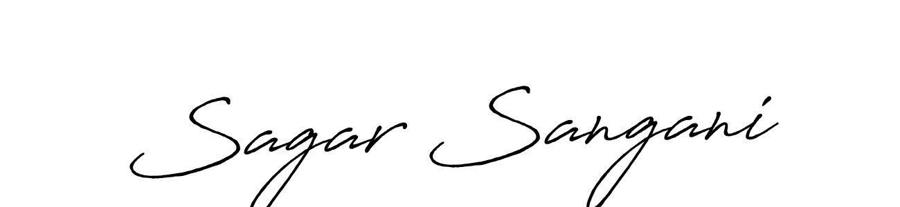 Make a beautiful signature design for name Sagar Sangani. With this signature (Antro_Vectra_Bolder) style, you can create a handwritten signature for free. Sagar Sangani signature style 7 images and pictures png