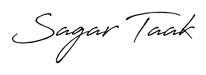 The Antro_Vectra_Bolder typeface gives name Sagar Taak a refined look. Suitable for certificates, diplomas, and official verification. Sagar Taak signature style 7 images and pictures png