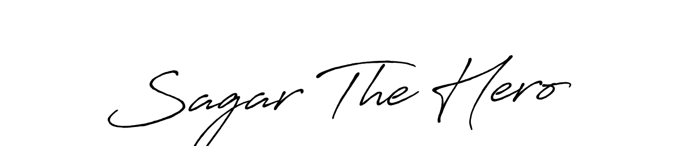 The best way (Antro_Vectra_Bolder) to make a short signature is to pick only two or three words in your name. The name Sagar The Hero include a total of six letters. For converting this name. Sagar The Hero signature style 7 images and pictures png