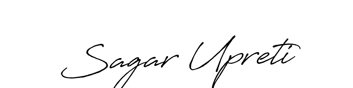 How to make Sagar Upreti name signature. Use Antro_Vectra_Bolder style for creating short signs online. This is the latest handwritten sign. Sagar Upreti signature style 7 images and pictures png