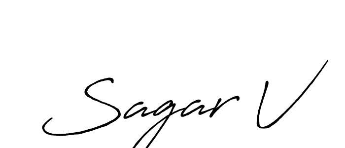 Also You can easily find your signature by using the search form. We will create Sagar V name handwritten signature images for you free of cost using Antro_Vectra_Bolder sign style. Sagar V signature style 7 images and pictures png