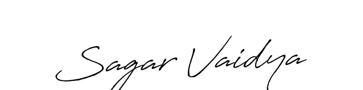 How to make Sagar Vaidya signature? Antro_Vectra_Bolder is a professional autograph style. Create handwritten signature for Sagar Vaidya name. Sagar Vaidya signature style 7 images and pictures png