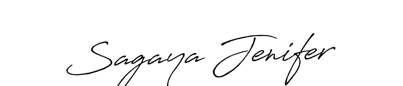 Create a beautiful signature design for name Sagaya Jenifer. With this signature (Antro_Vectra_Bolder) fonts, you can make a handwritten signature for free. Sagaya Jenifer signature style 7 images and pictures png