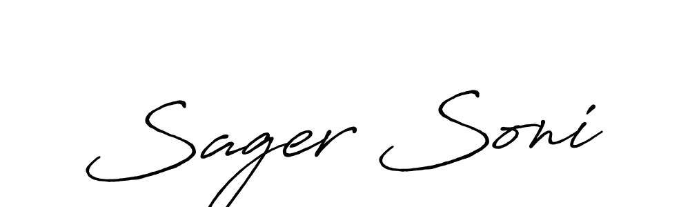 if you are searching for the best signature style for your name Sager Soni. so please give up your signature search. here we have designed multiple signature styles  using Antro_Vectra_Bolder. Sager Soni signature style 7 images and pictures png