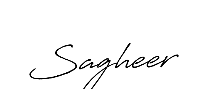 Use a signature maker to create a handwritten signature online. With this signature software, you can design (Antro_Vectra_Bolder) your own signature for name Sagheer. Sagheer signature style 7 images and pictures png