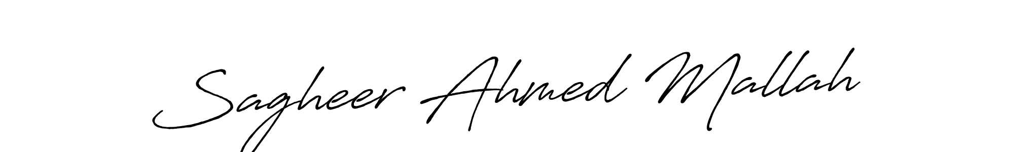 Antro_Vectra_Bolder is a professional signature style that is perfect for those who want to add a touch of class to their signature. It is also a great choice for those who want to make their signature more unique. Get Sagheer Ahmed Mallah name to fancy signature for free. Sagheer Ahmed Mallah signature style 7 images and pictures png
