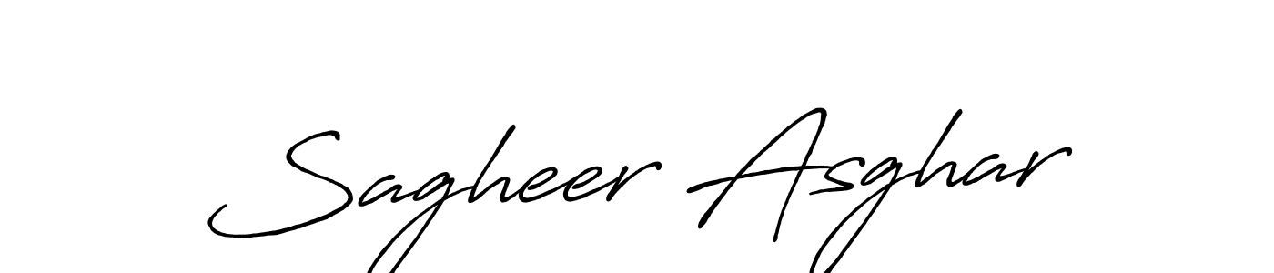 The best way (Antro_Vectra_Bolder) to make a short signature is to pick only two or three words in your name. The name Sagheer Asghar include a total of six letters. For converting this name. Sagheer Asghar signature style 7 images and pictures png