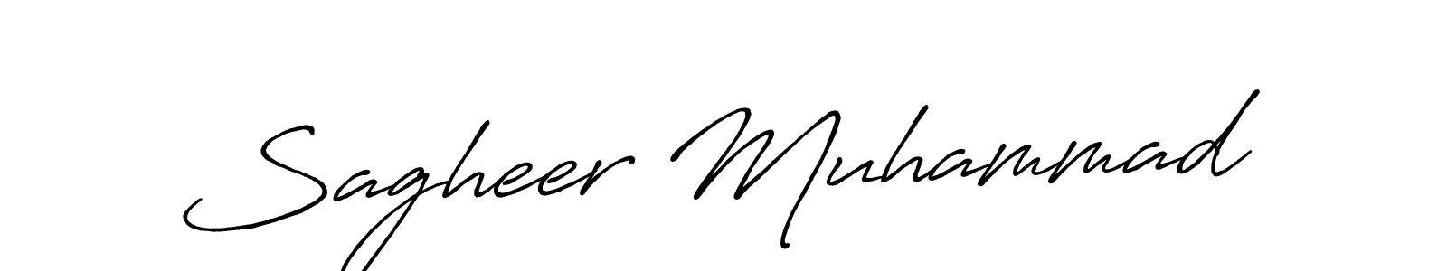 Make a beautiful signature design for name Sagheer Muhammad. With this signature (Antro_Vectra_Bolder) style, you can create a handwritten signature for free. Sagheer Muhammad signature style 7 images and pictures png