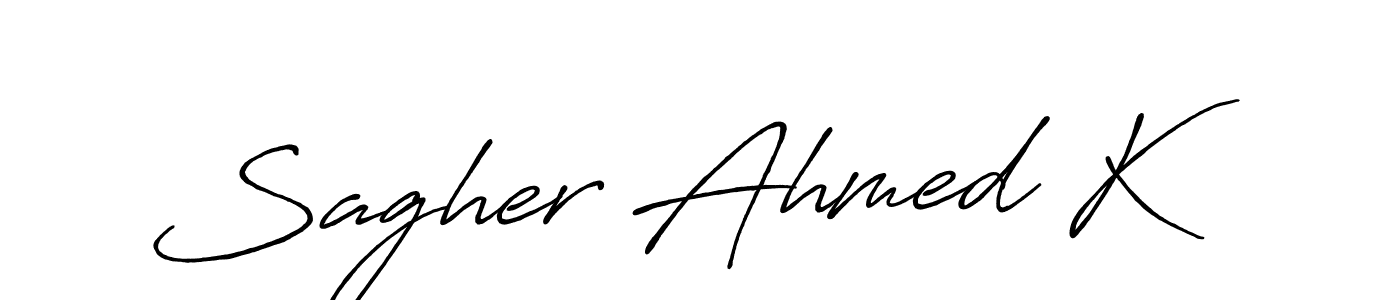 Make a beautiful signature design for name Sagher Ahmed K. Use this online signature maker to create a handwritten signature for free. Sagher Ahmed K signature style 7 images and pictures png