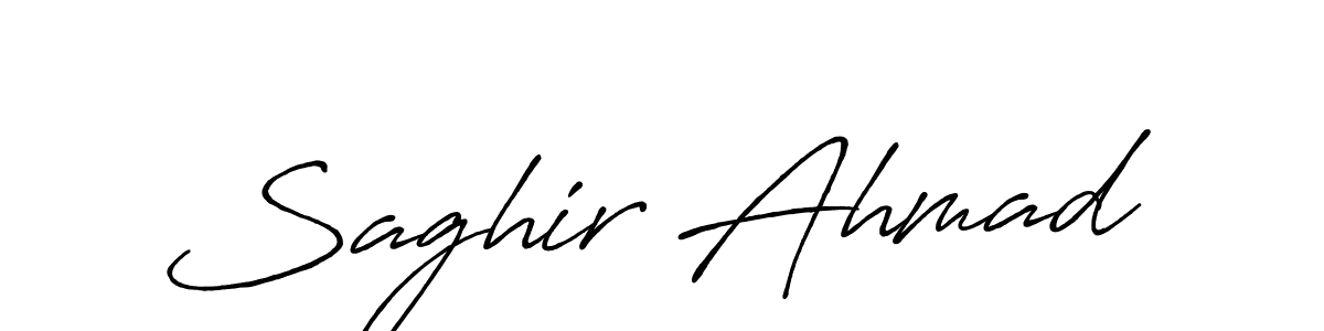 Make a beautiful signature design for name Saghir Ahmad. With this signature (Antro_Vectra_Bolder) style, you can create a handwritten signature for free. Saghir Ahmad signature style 7 images and pictures png