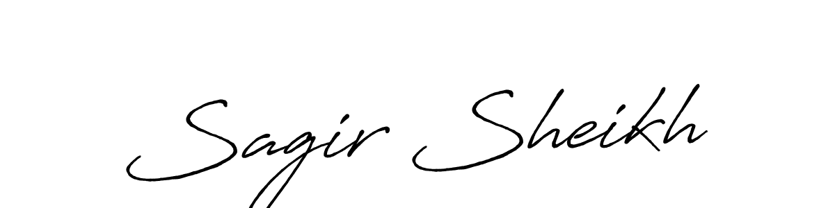 Create a beautiful signature design for name Sagir Sheikh. With this signature (Antro_Vectra_Bolder) fonts, you can make a handwritten signature for free. Sagir Sheikh signature style 7 images and pictures png