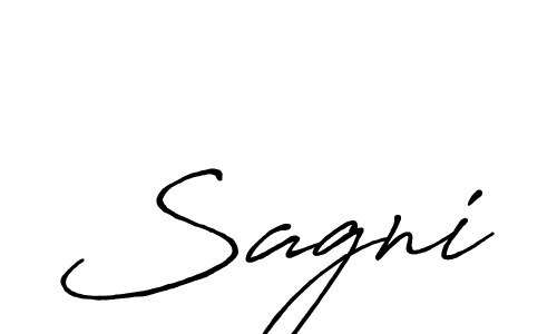 Use a signature maker to create a handwritten signature online. With this signature software, you can design (Antro_Vectra_Bolder) your own signature for name Sagni. Sagni signature style 7 images and pictures png