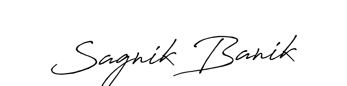 This is the best signature style for the Sagnik Banik name. Also you like these signature font (Antro_Vectra_Bolder). Mix name signature. Sagnik Banik signature style 7 images and pictures png