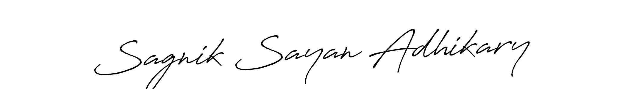 How to make Sagnik Sayan Adhikary name signature. Use Antro_Vectra_Bolder style for creating short signs online. This is the latest handwritten sign. Sagnik Sayan Adhikary signature style 7 images and pictures png