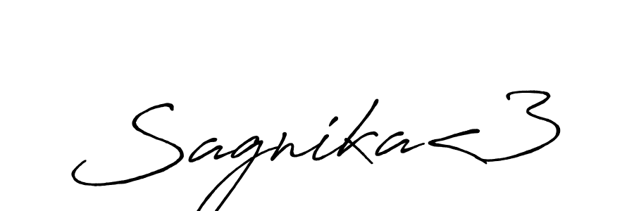 How to make Sagnika<3 signature? Antro_Vectra_Bolder is a professional autograph style. Create handwritten signature for Sagnika<3 name. Sagnika<3 signature style 7 images and pictures png