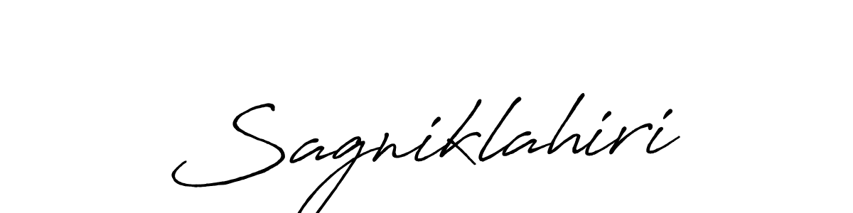 How to make Sagniklahiri name signature. Use Antro_Vectra_Bolder style for creating short signs online. This is the latest handwritten sign. Sagniklahiri signature style 7 images and pictures png