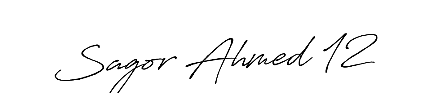 Use a signature maker to create a handwritten signature online. With this signature software, you can design (Antro_Vectra_Bolder) your own signature for name Sagor Ahmed 12. Sagor Ahmed 12 signature style 7 images and pictures png