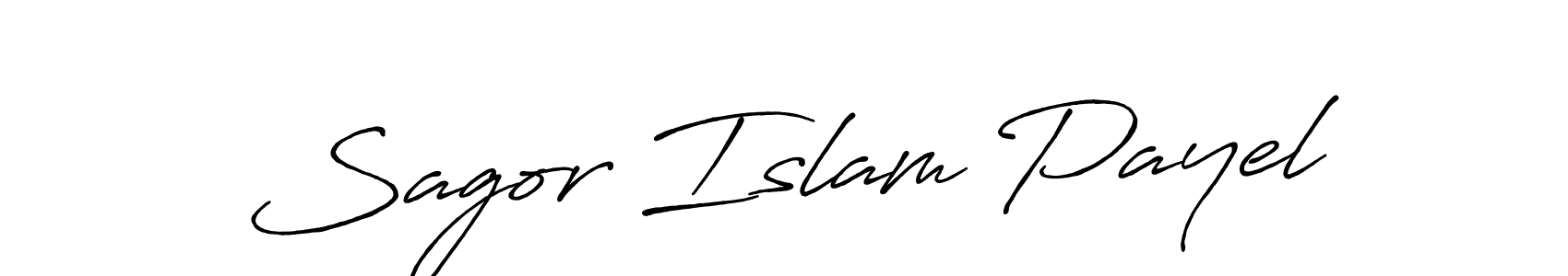 Create a beautiful signature design for name Sagor Islam Payel. With this signature (Antro_Vectra_Bolder) fonts, you can make a handwritten signature for free. Sagor Islam Payel signature style 7 images and pictures png