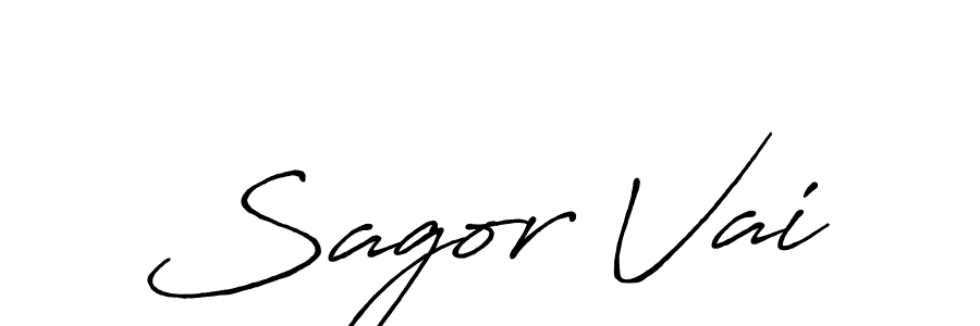 How to make Sagor Vai name signature. Use Antro_Vectra_Bolder style for creating short signs online. This is the latest handwritten sign. Sagor Vai signature style 7 images and pictures png