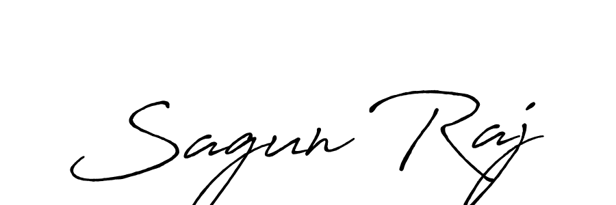 How to make Sagun Raj name signature. Use Antro_Vectra_Bolder style for creating short signs online. This is the latest handwritten sign. Sagun Raj signature style 7 images and pictures png