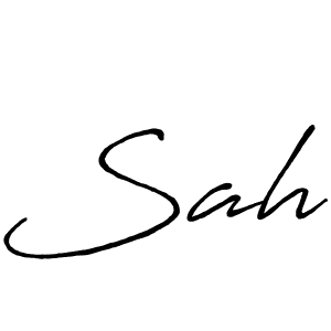 Sah stylish signature style. Best Handwritten Sign (Antro_Vectra_Bolder) for my name. Handwritten Signature Collection Ideas for my name Sah. Sah signature style 7 images and pictures png