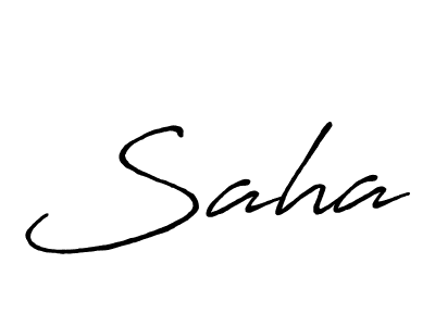 Make a beautiful signature design for name Saha. With this signature (Antro_Vectra_Bolder) style, you can create a handwritten signature for free. Saha signature style 7 images and pictures png