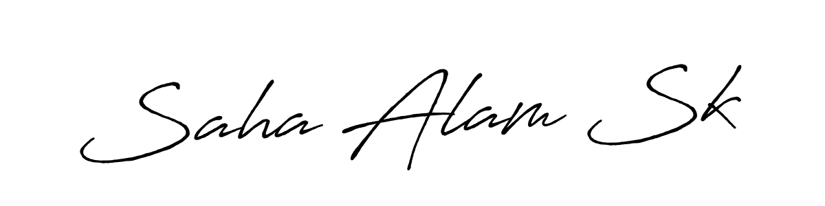 Make a beautiful signature design for name Saha Alam Sk. With this signature (Antro_Vectra_Bolder) style, you can create a handwritten signature for free. Saha Alam Sk signature style 7 images and pictures png