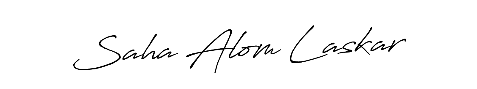 Design your own signature with our free online signature maker. With this signature software, you can create a handwritten (Antro_Vectra_Bolder) signature for name Saha Alom Laskar. Saha Alom Laskar signature style 7 images and pictures png