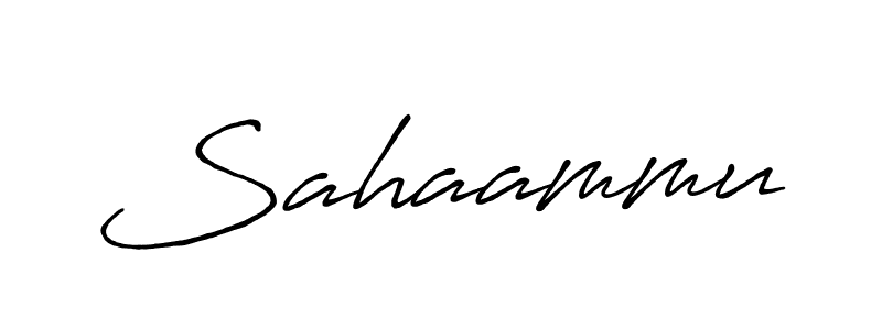 Create a beautiful signature design for name Sahaammu. With this signature (Antro_Vectra_Bolder) fonts, you can make a handwritten signature for free. Sahaammu signature style 7 images and pictures png