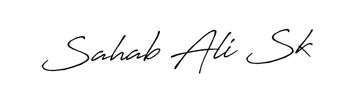 Make a beautiful signature design for name Sahab Ali Sk. With this signature (Antro_Vectra_Bolder) style, you can create a handwritten signature for free. Sahab Ali Sk signature style 7 images and pictures png