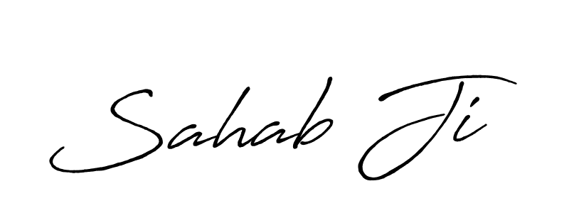 You should practise on your own different ways (Antro_Vectra_Bolder) to write your name (Sahab Ji) in signature. don't let someone else do it for you. Sahab Ji signature style 7 images and pictures png