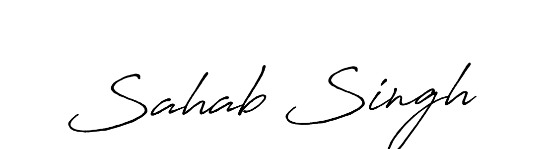 Make a beautiful signature design for name Sahab Singh. With this signature (Antro_Vectra_Bolder) style, you can create a handwritten signature for free. Sahab Singh signature style 7 images and pictures png