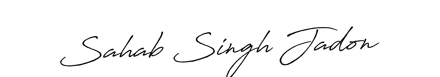 You should practise on your own different ways (Antro_Vectra_Bolder) to write your name (Sahab Singh Jadon) in signature. don't let someone else do it for you. Sahab Singh Jadon signature style 7 images and pictures png