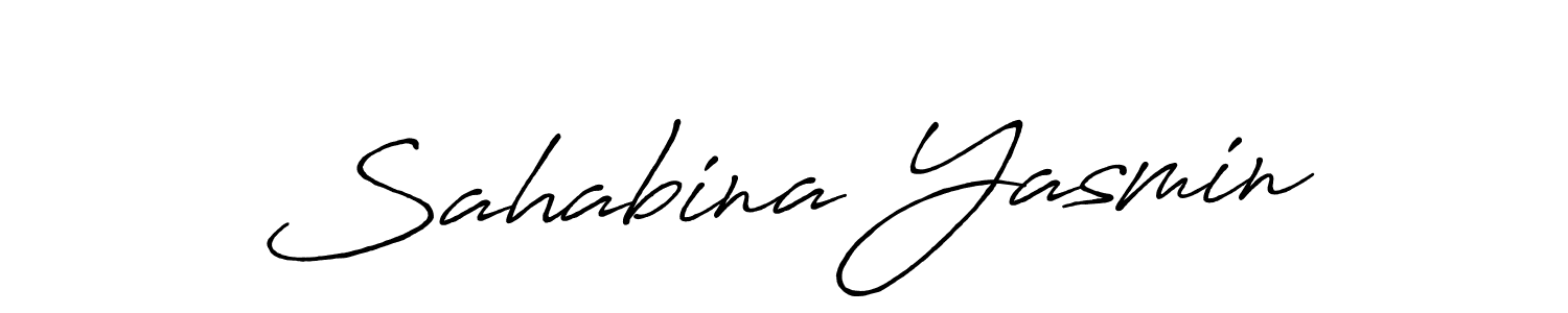 Create a beautiful signature design for name Sahabina Yasmin. With this signature (Antro_Vectra_Bolder) fonts, you can make a handwritten signature for free. Sahabina Yasmin signature style 7 images and pictures png