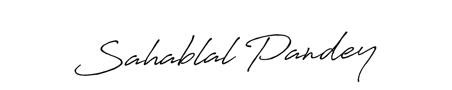 Sahablal Pandey stylish signature style. Best Handwritten Sign (Antro_Vectra_Bolder) for my name. Handwritten Signature Collection Ideas for my name Sahablal Pandey. Sahablal Pandey signature style 7 images and pictures png