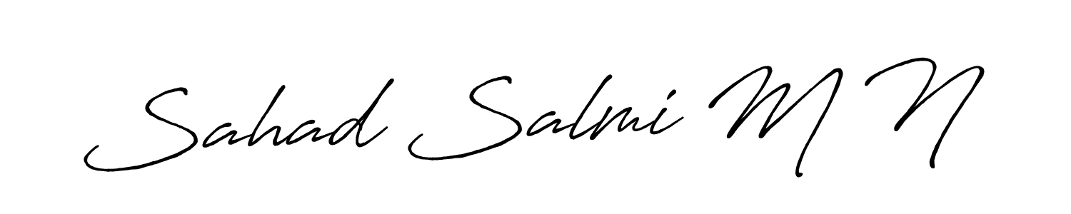 How to make Sahad Salmi M N signature? Antro_Vectra_Bolder is a professional autograph style. Create handwritten signature for Sahad Salmi M N name. Sahad Salmi M N signature style 7 images and pictures png