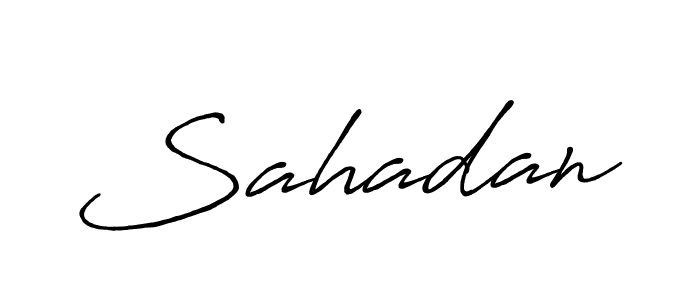 Use a signature maker to create a handwritten signature online. With this signature software, you can design (Antro_Vectra_Bolder) your own signature for name Sahadan. Sahadan signature style 7 images and pictures png