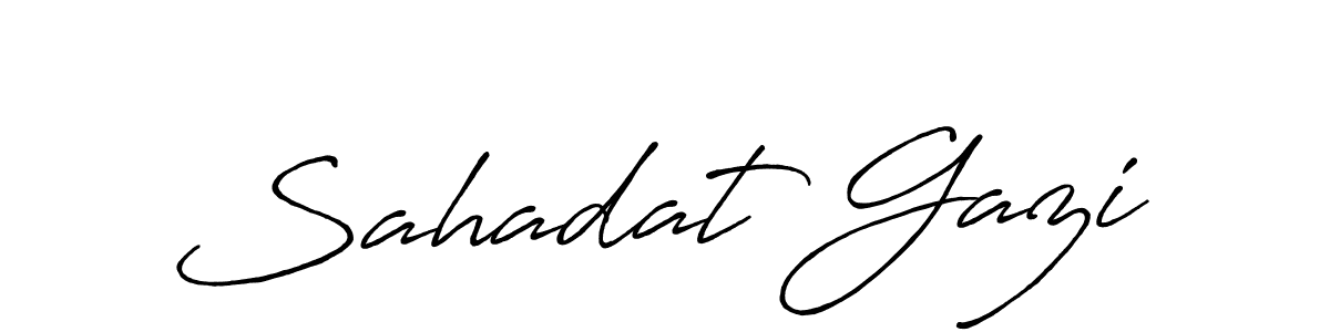 Create a beautiful signature design for name Sahadat Gazi. With this signature (Antro_Vectra_Bolder) fonts, you can make a handwritten signature for free. Sahadat Gazi signature style 7 images and pictures png