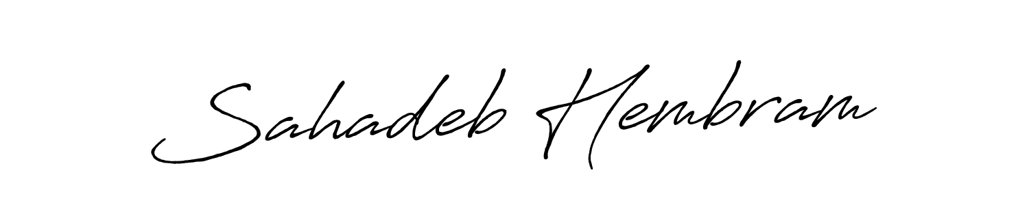 How to make Sahadeb Hembram signature? Antro_Vectra_Bolder is a professional autograph style. Create handwritten signature for Sahadeb Hembram name. Sahadeb Hembram signature style 7 images and pictures png