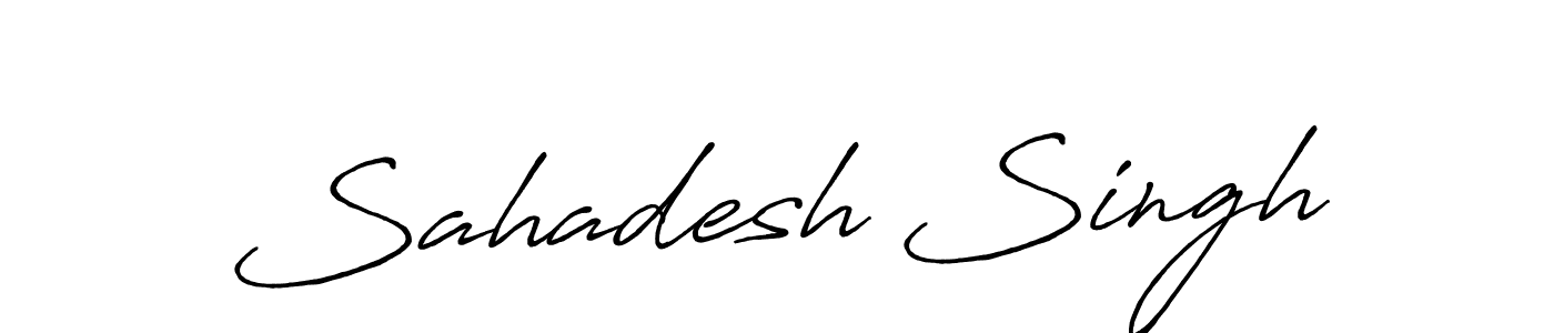 The best way (Antro_Vectra_Bolder) to make a short signature is to pick only two or three words in your name. The name Sahadesh Singh include a total of six letters. For converting this name. Sahadesh Singh signature style 7 images and pictures png